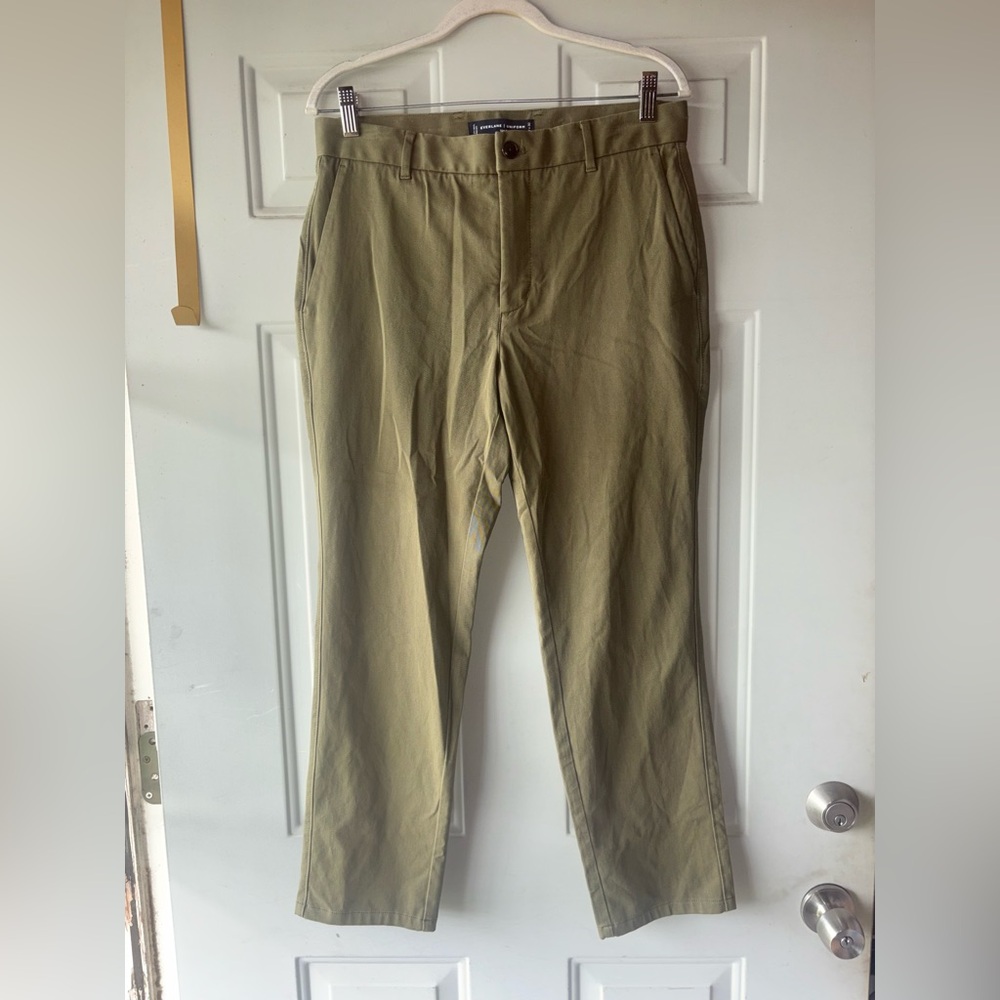 Everlane Uniform slim fit olive green pants size 32